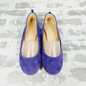 J Crew Cece Purple Suede Round Toe Slip On Ballet Flats V652